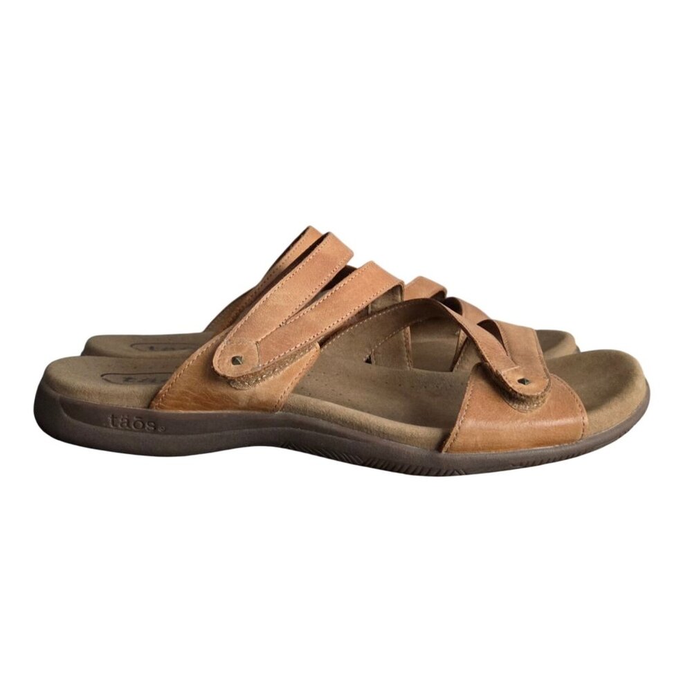 Taos Tan Double U Comfortable Leather Sandals Women's Size 11 - Picture 5 of 10